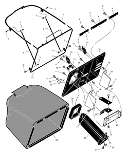 Grass Bagger Diagram and Parts List for 312001X50B 2003 Briggs and Stratton Lawn Tractor